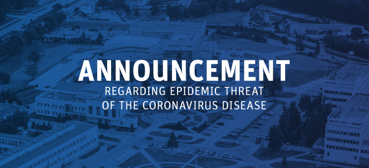 Rector’s announcement regarding the epidemic threat of the coronavirus disease