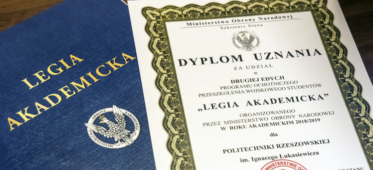 Dyplom uznania dla programu Legia Akademicka